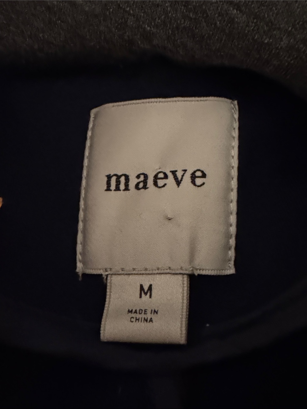 Navy Double-Breasted Peacoat with Gray Hooded Layer - Picture 5 of 5